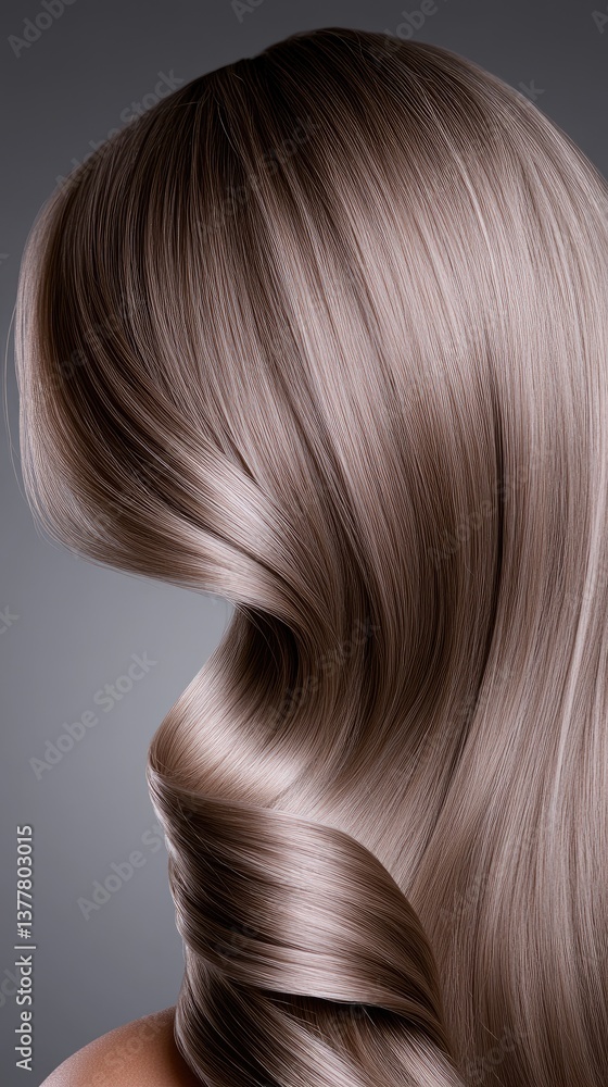 Poster close-up view features flowing waves with a mix of brown and silver, highlighting a shiny metallic s