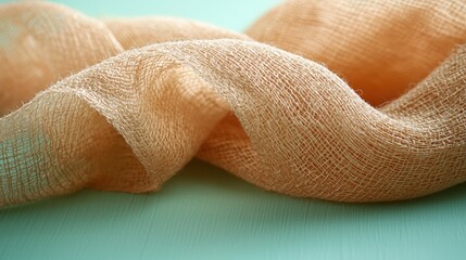 Fototapeta premium Macro shot of raw hemp textile showcasing natural texture and eco-conscious design