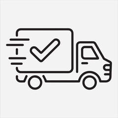 Express delivery icon outline, Vector Design Delivery Icon Style