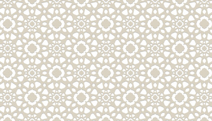 ISLAMIC ENGRAVING POSTER BACKGROUND CREAM WHITE BROWN PATTERN