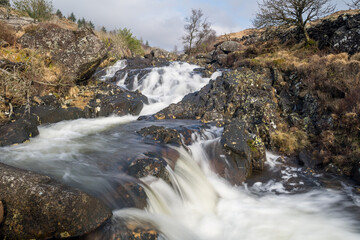Waterfalls on the Buchan Burn, Glen Trool, Galloway Hills, Dumfries & Galloway, Scotland