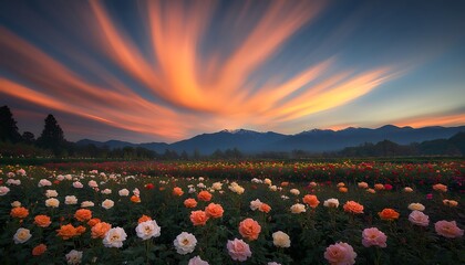 Sunrise Radiance over Rose Garden.