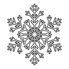 Snowflake Pattern Sketch Silhouette, Vector, Icon, Logo, White Background.