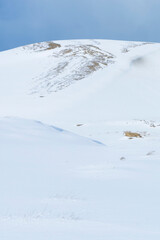冬の鳥取砂丘の雪景色 鳥取県 鳥取砂丘