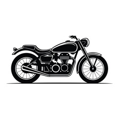 Obraz premium Motorcycle Sketch Silhouette, Vector, Icon, Logo, White Background.