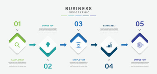 Vector infographic label design with circle infographic template design and 5 options or steps. Can be used for process diagram, presentations, workflow layout, banner, flow chart, info graph.