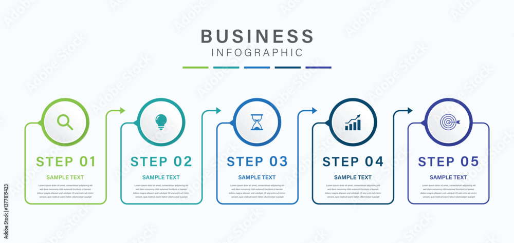 Wall mural vector infographic label design with circle infographic template design and 5 options or steps. can 