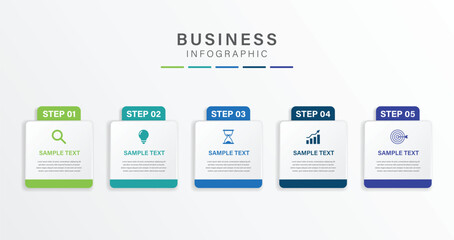 Vector infographic label design with circle infographic template design and 5 options or steps. Can be used for process diagram, presentations, workflow layout, banner, flow chart, info graph.