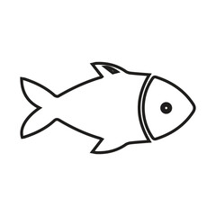 Fish Outline Icon - Simple Line Drawing