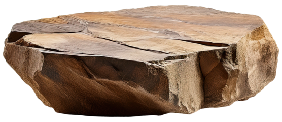 rock pedastal podium for product display isolated on white transparent background. cut out