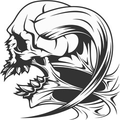 vector skull head