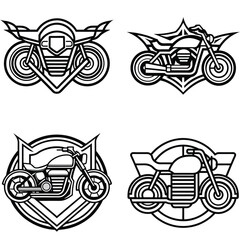 Vintage motor cycle logo design with retro style illustration