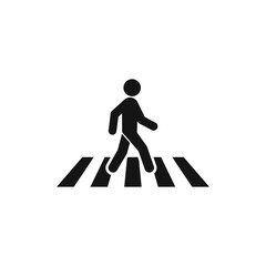 Zebra crossing. Vector icon isolated on white background