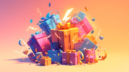 Exploding Gift Pile of Joy