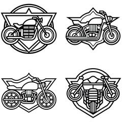 Vintage motor cycle logo design with retro style illustration