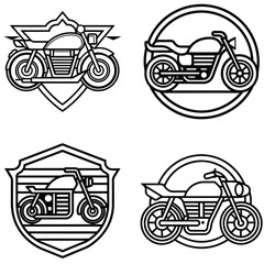 Vintage motor cycle logo design with retro style illustration