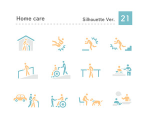 Fall risk and barrier-free icon set