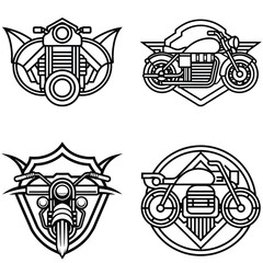 Vintage motor cycle logo design with retro style illustration