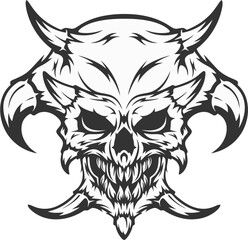vector skull head
