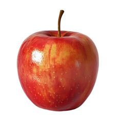 Isolated red apple with stem on a black background close up studio shot