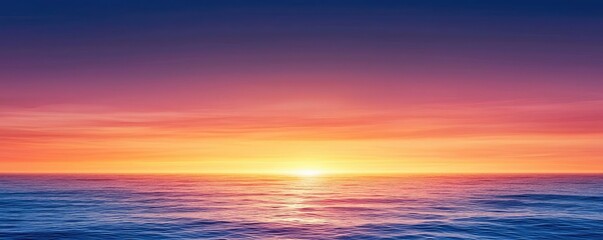 Obraz premium Sunset over the ocean scenic view with vibrant sky and dramatic dusk concept. A breathtaking sunset over the calm ocean waters, vibrant colors.