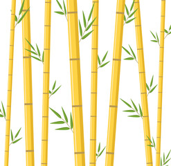 Fototapeta premium Bamboo yellow pattern background nature flat illustration