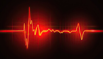 Vibrant red heartbeat graphic