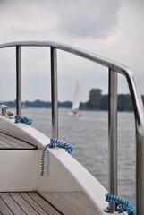 Boat deck, sailing on lake