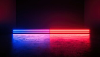 Neon lights, dark room