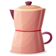 geyser cute coffee maker for home kitchen vector illustration