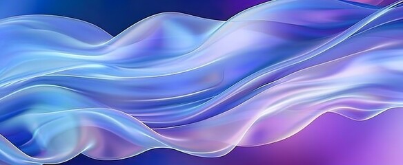 Fototapeta premium Abstract blue and purple background with smooth, wavy lines, flowing fabrics, and gradients of