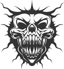 vector skull head