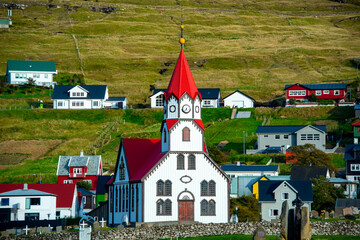 Sandavags Church in Sandavagur - Faroe Islands