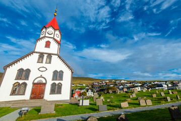 Sandavags Church in Sandavagur - Faroe Islands