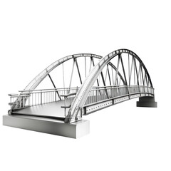 Fototapeta premium Metal modern bridge design on a minimalistic Transparent background, showcasing contemporary architecture and engineering, Metal Modern Bridge on PNG background