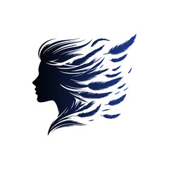 Elegant vector illustration of a stylish woman with long hair