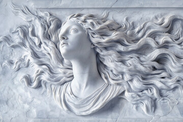 Fototapeta premium Old Testament Bible Story: The Creation of Eve. Marble statue.