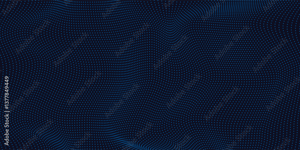 Poster abstract waving particle technology background design. abstract wave moving dots flow particles, hi-