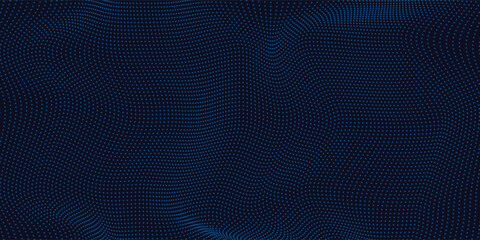 Abstract Waving Particle Technology Background Design. Abstract wave moving dots flow particles, hi-tech and big data background design for brochures,