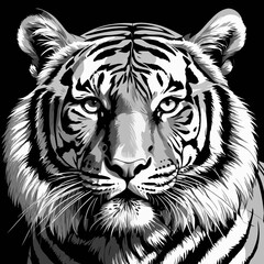 tiger head vector art for graphic design purposes