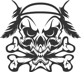 vector skull head