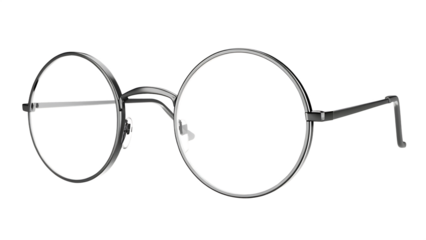 Round Frame Eyeglasses isolated on a white background PNG. GENERATIVE AI