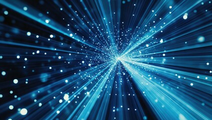 Naklejka premium Abstract Blue Light Burst