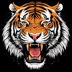 tiger head vector art for graphic design purposes