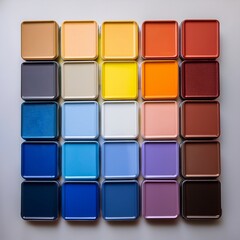 Colorful Rainbow of Paint Swatches
