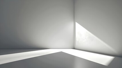 Bright Light Streaming Through Corner of Minimalist Room Interior Design