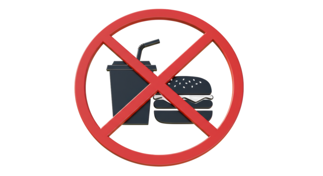 Isolated No Fast Food Symbol