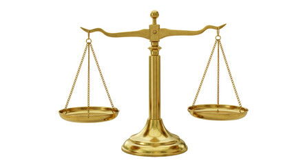Isolated Golden Scale of Justice