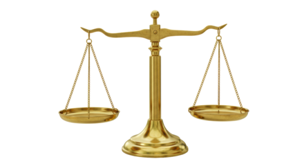 Isolated Golden Scale of Justice