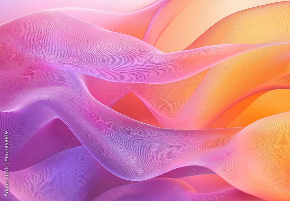 Poster abstract gradient background with pastel waves and soft curves